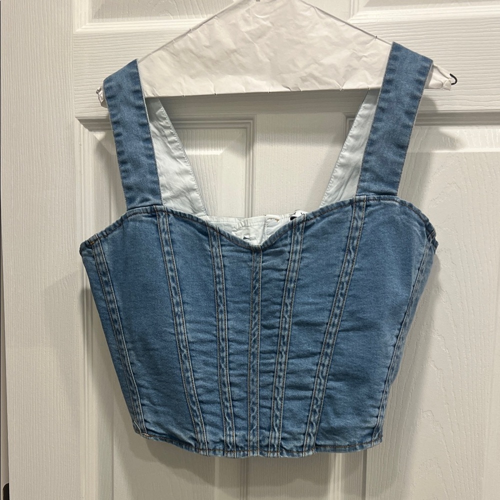 HYFVE Denim Blue Crop Top
